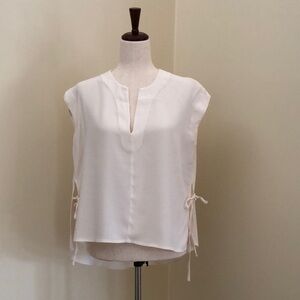 Madewell. Side Tie High Low Top. Cream. XS